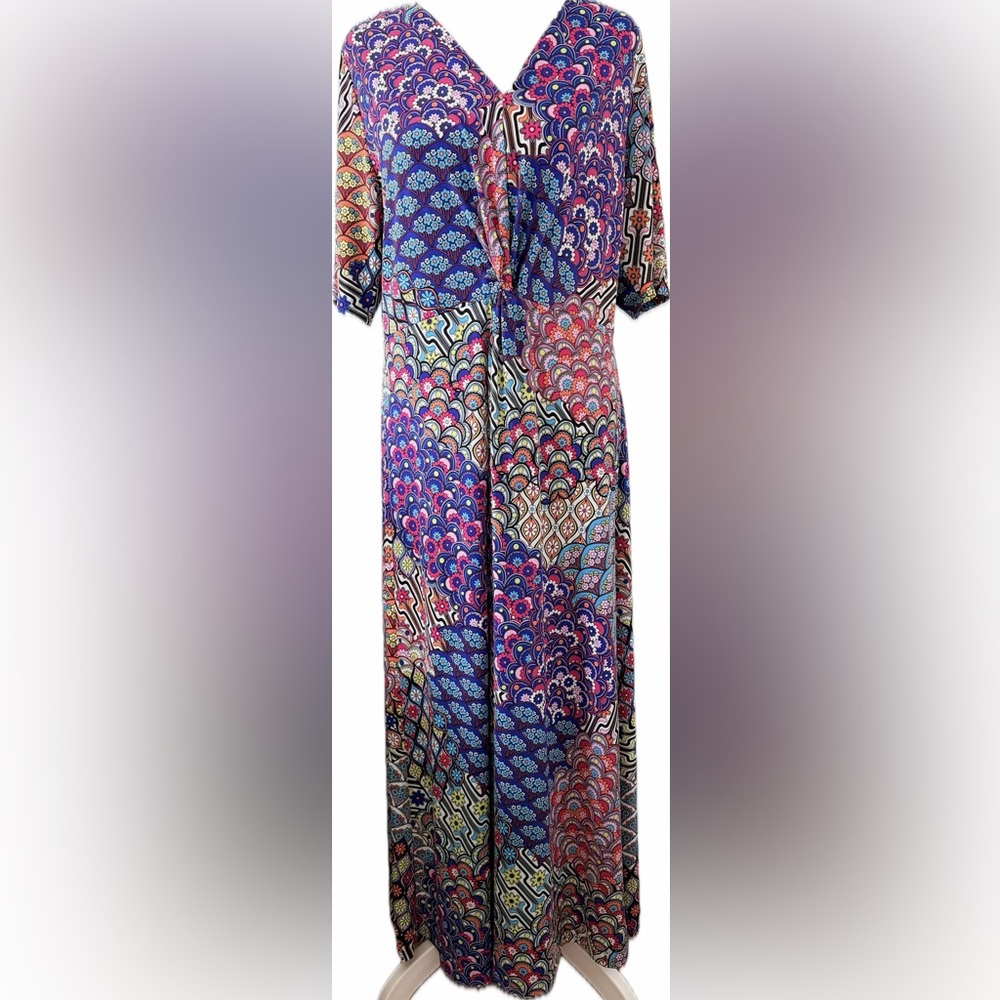 MSK Vibrant Colorful Maxi Dress Size XL